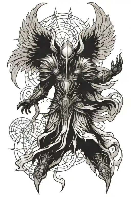 tyrael angel tattoo design idea