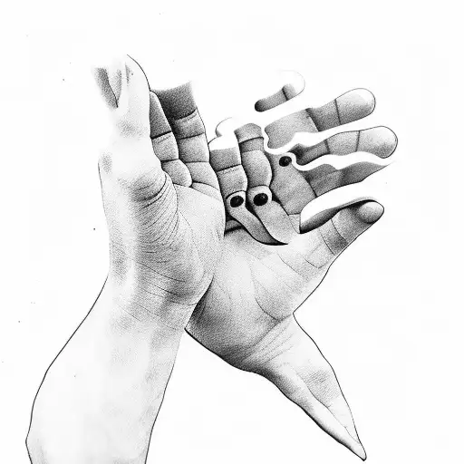 baby hand with number 11-22 and names Isabella y Mathias  tattoo design idea