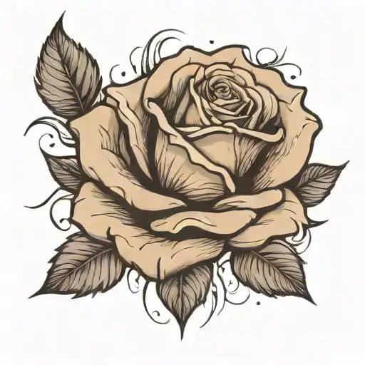 rose coming out of concrete tattoo design idea