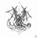 fully pitch black dragon with clover cover up tattoo tattoo design idea