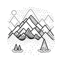 Three Sisters mountain range in Alberta tattoo design idea