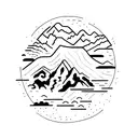 Three Sisters mountain range in Alberta tattoo design idea