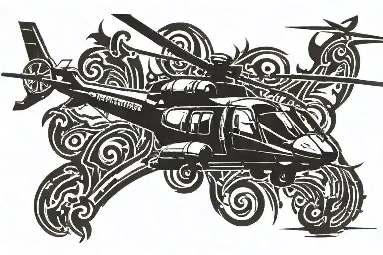 Blackhawk helicopter tattoo design idea