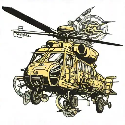 Black hawk helicopter tattoo design idea