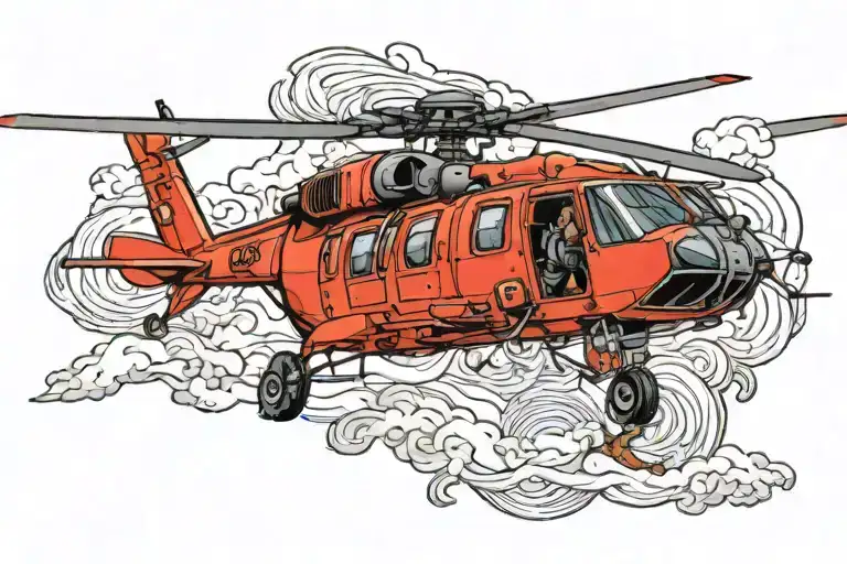 Blackhawk helicopter tattoo design idea