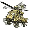 Black hawk helicopter tattoo design idea