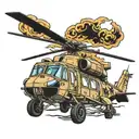 Black hawk helicopter tattoo design idea