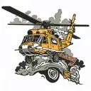 Black hawk helicopter tattoo design idea