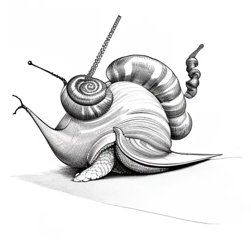 Lewis Carrol style snail tattoo design idea