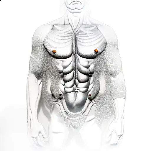 self made man statue tattoo design idea
