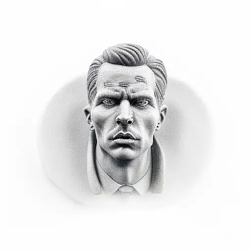 self made man sculpture tattoo design idea