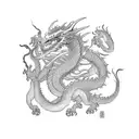Dragon with Aquarius tattoo design idea