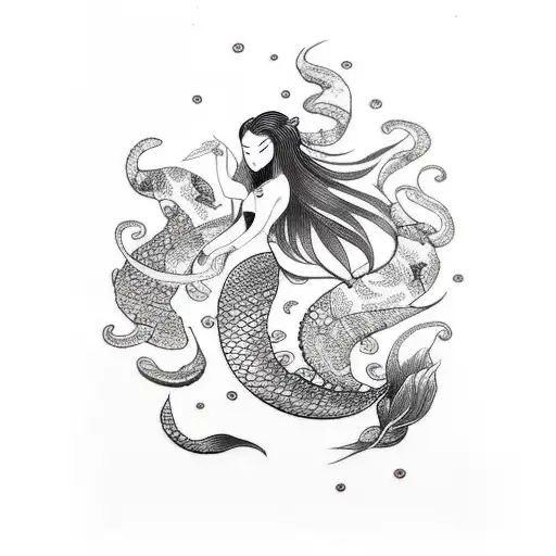 Mermaid tattoo design idea