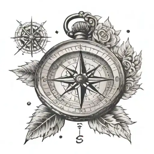 A compass with the script 'Keep Going' as the needle, symbolizing your love for traveling and perseverance tattoo design idea