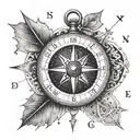 A compass with the script 'Keep Going' as the needle, symbolizing your love for traveling and perseverance tattoo design idea