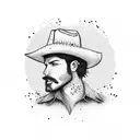 chicken with cowboy hat tattoo design idea