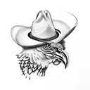 chicken with cowboy hat tattoo design idea