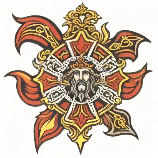 jesus christ maltese cross tattoo design idea