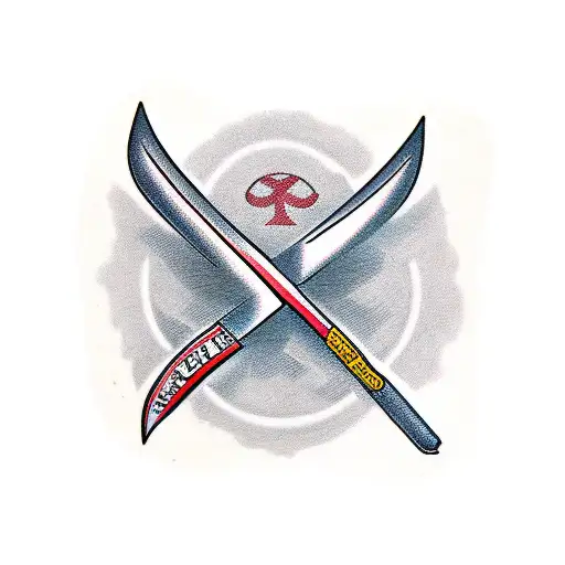 letters E.D.C with a Tomahawk tattoo design idea