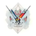 E.D.C with a Tomahawk tattoo design idea