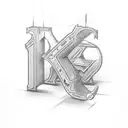 letters E.D.C with a Tomahawk tattoo design idea