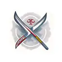 letters E.D.C with a Tomahawk tattoo design idea