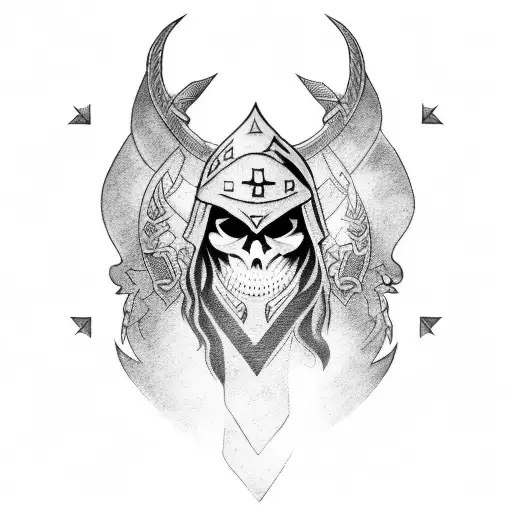 warrior with croatian flag  tattoo design idea