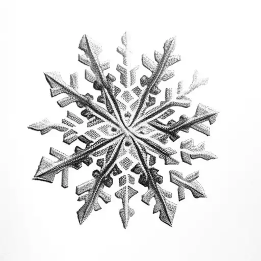A snowflake made of intricate plant patterns tattoo design idea