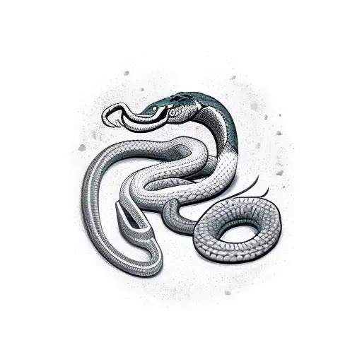 snake that tray to turn around and eat his tail tattoo design idea