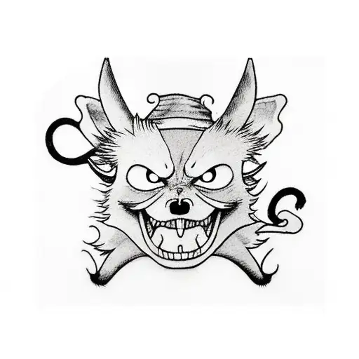 luffys hat and zoros sword from an anime called one piece tattoo design idea