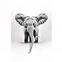 Panda Elephant Tree Bird tattoo design idea