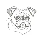pug ears outline tattoo design idea