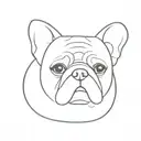 pug ears outline tattoo design idea