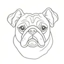 pug ears outline tattoo design idea