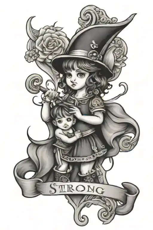 strong family protector kids irish tattoo design idea