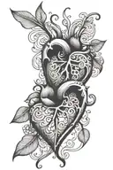 half open hearts   tattoo design idea