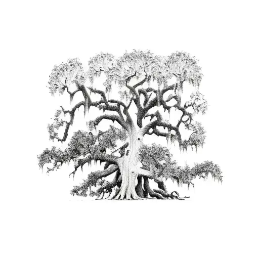 Live Oak with family  tattoo design idea