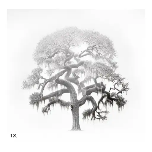 Live Oak with a family of 5 tattoo design idea