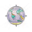Live Oak compass globe tattoo design idea