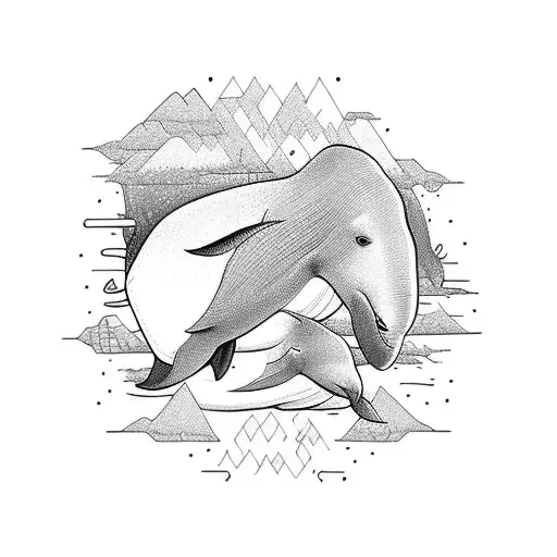 humpback with beluga whale tattoo design idea