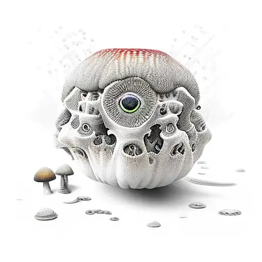 LSD with Amanita Muscaria Mushroom tattoo design idea