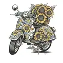 indigenous, china, sunflowers, handball, vespa tattoo design idea