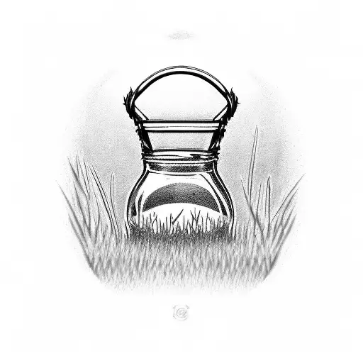 Glass Bottle of Milk infront of Grass, UDC emblazoned on front tattoo design idea