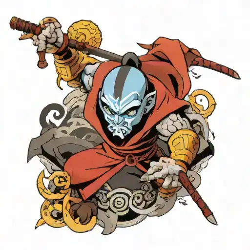 avatar the last airbender warrior tattoo design idea