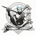 avatar the last airbender meditating man tattoo design idea