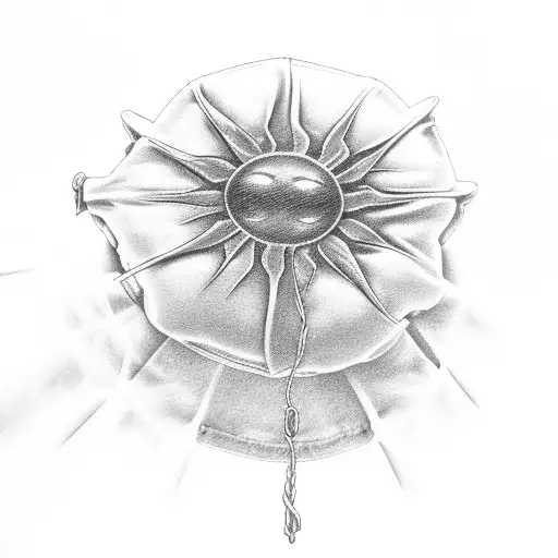 the sun, the fog, the boxing gloves, the book, the four-leaf clover, the hemp rope tattoo design idea