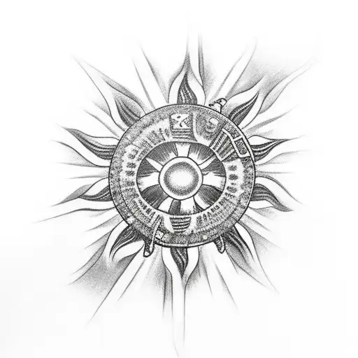 the sun, the fog, gloves, the book, the four-leaf clover, the hemp rope tattoo design idea