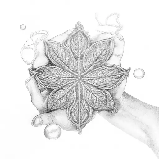 the sun, the fog, gloves, the book, the four-leaf clover, the hemp rope tattoo design idea