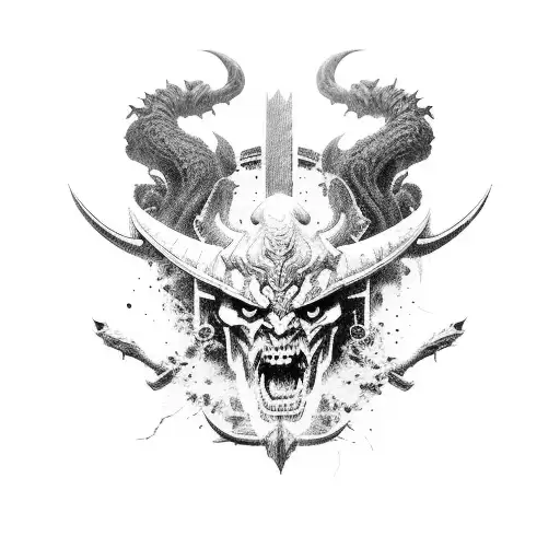 demon warrior  tattoo design idea