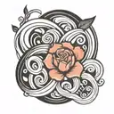 Simple line, abstract, self love, acceptance, courage, going with the flow, wanderlust  tattoo design idea